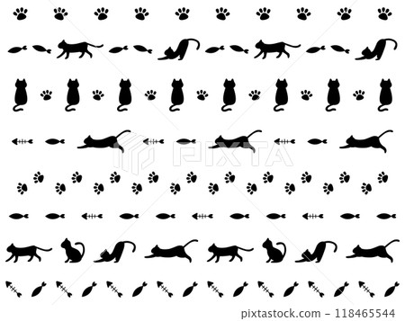 Cat silhouette line set 118465544