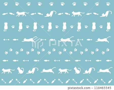 Cat silhouette line set 118465545