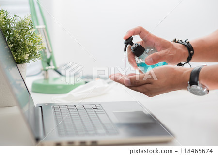 Alcohol gel for hand sanitize 118465674