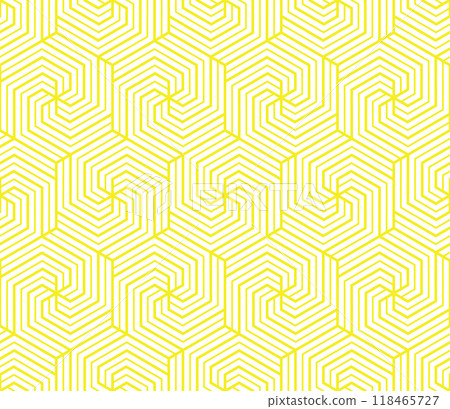 Abstract geometric pattern with stripes, lines. Seamless vector background. White and yellow ornament. Simple lattice graphic design 118465727