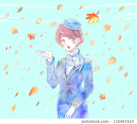 Guiding bus guide Autumn leaves 118465910