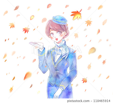 Guiding bus guide Autumn leaves 118465914