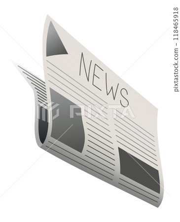Folded newspaper. Modern news publication. Newspaper icon. Periodical printing product, daily news and sport, food and medicine, business information, latest press Folded newspaper. Modern news publication. Newspaper icon. Periodical printing product, daily news and sport, food and medicine, business information, latest press 118465918