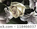 Beautiful rose flower in a bouquet close-up. 118466037