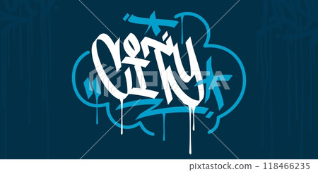 Trendy Word City Abstract Hip Hop Hand Written Graffiti Urban Style Vector Illustration Trendy Word City Abstract Hip Hop Hand Written Graffiti Urban Style Vector Illustration 118466235