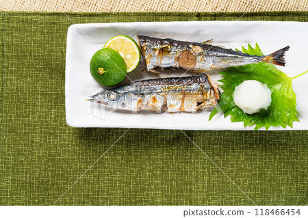 Grilled saury food image Grilled saury food image 118466454