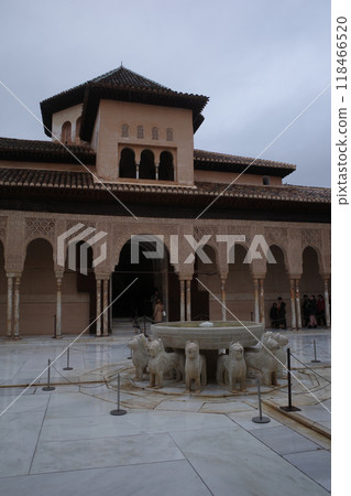 Fountain and buildings in the Court of the Lions Fountain and buildings in the Court of the Lions 118466520