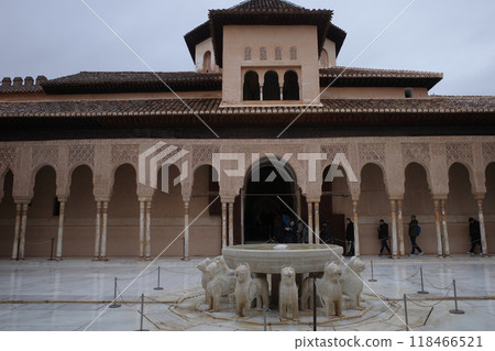 Fountain and buildings in the Court of the Lions Fountain and buildings in the Court of the Lions 118466521