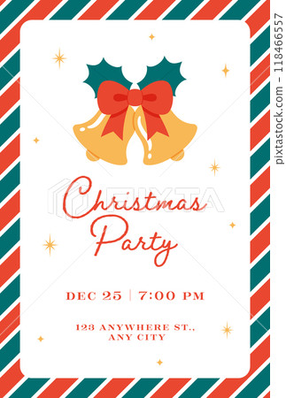 聖誕圖案板和鈴鐺的可愛框架插圖 聖誕圖案板和鈴鐺的可愛框架插圖 118466557