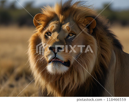 行走在薩凡納草原的獅子 118466559