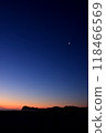 Early morning sea and moon 118466569