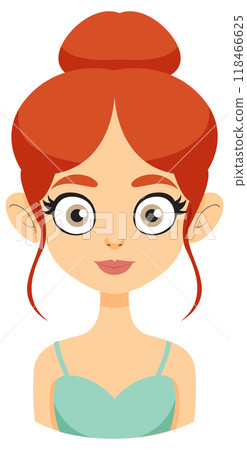 Red-Haired Cartoon Fairy Portrait 118466625