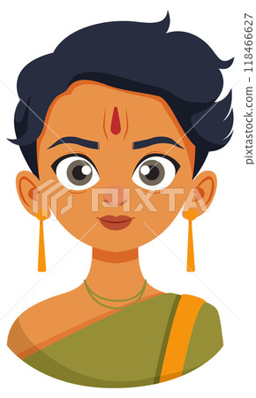 Traditional Indian Woman Illustration 118466627