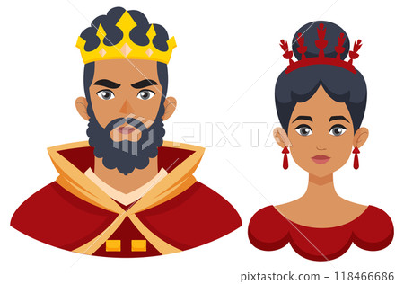 King and Queen Vector Illustration 118466686