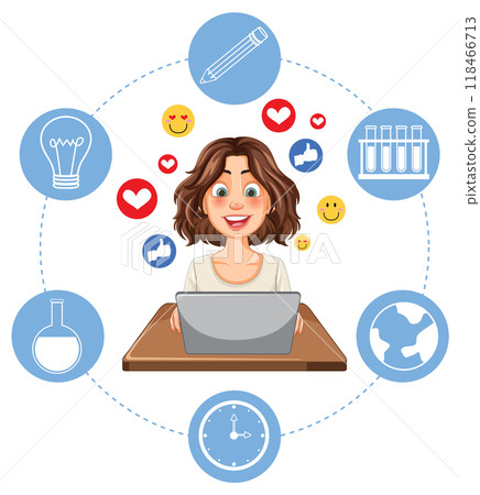Creative Woman Working on Laptop Creative Woman Working on Laptop 118466713