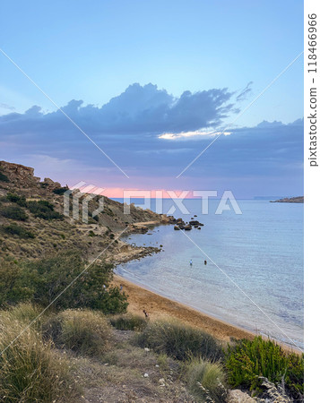 View on Riviera bay at sunset, Malta View on Riviera bay at sunset, Malta 118466966