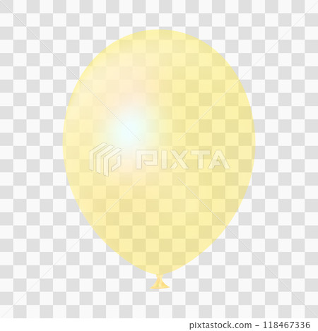 Yellow transparent realistic balloon. 3D balloon isolated Yellow transparent realistic balloon. 3D balloon isolated 118467336