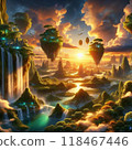 A fantastic illuminated waterfall 118467446