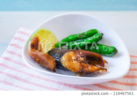 Fatty grilled salted herring Fatty grilled salted herring 118467561