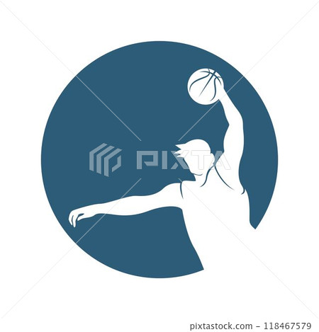 Basketball icon logo design 118467579