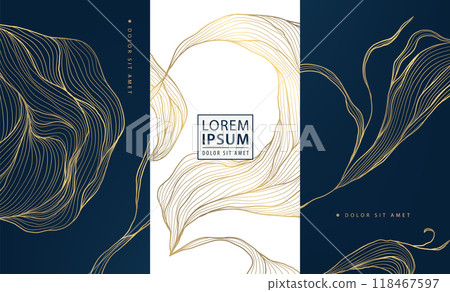 Vector set of floral line luxury labels, art deco floral gold design ornaments. Wine, coffee, chocolate, perfume or jewelry package, vintage elegant borders. Vector set of floral line luxury labels, art deco floral gold design ornaments. Wine, coffee, chocolate, perfume or jewelry package, vintage elegant borders. 118467597