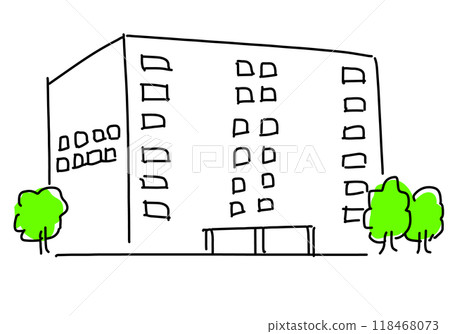 Rough hand-drawn line drawing of a semiconductor factory Rough hand-drawn line drawing of a semiconductor factory 118468073