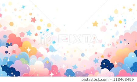 A fairytale-like and cute colorful star pattern illustration background 118468499