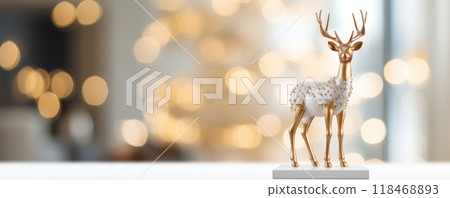 luxury christmas deer decoration figure in cozy livingroom 118468893