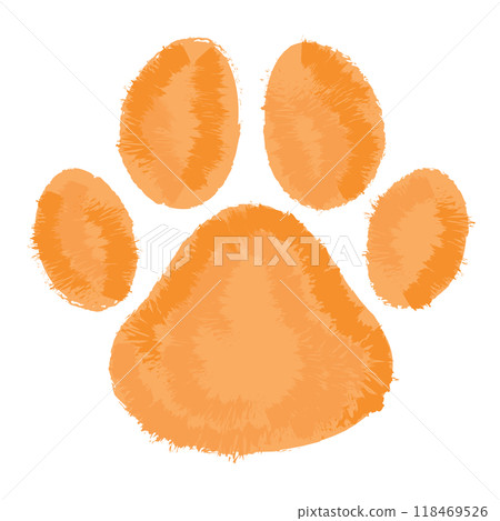 Illustration of dog's paw in crayon for puppy, decoration, sticker, cute patches, shirt print, adopt pet, rescue animal, foster home, shelter, logo, icon, label, sign, symbol, brooch, pin, vet Illustration of dog's paw in crayon for puppy, decoration, sticker, cute patches, shirt print, adopt pet, rescue animal, foster home, shelter, logo, icon, label, sign, symbol, brooch, pin, vet 118469526