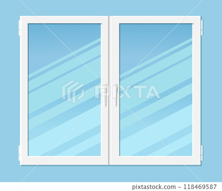 Modern plastic double casement window in flat style. Vector illustration Modern plastic double casement window in flat style. Vector illustration 118469587