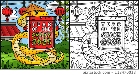 Year of the Snake 2025 Banner Illustration Year of the Snake 2025 Banner Illustration 118470038