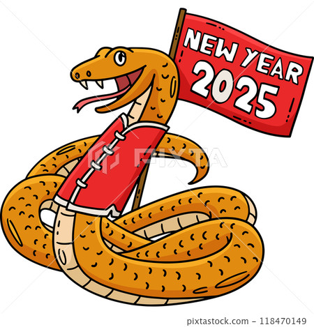 Year of the Snake New Year 2025 Cartoon Clipart Year of the Snake New Year 2025 Cartoon Clipart 118470149