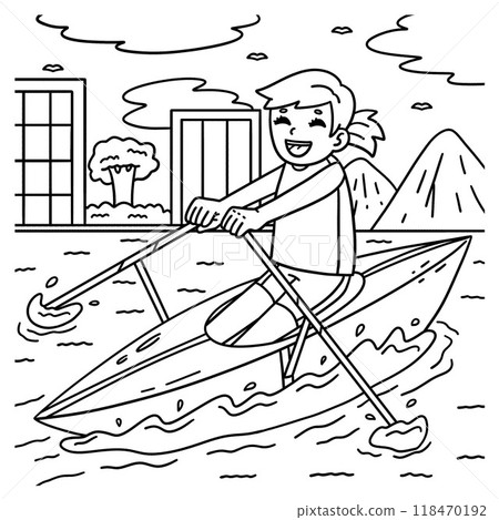 Rowing Oarswoman in the Drive Position Coloring Rowing Oarswoman in the Drive Position Coloring 118470192
