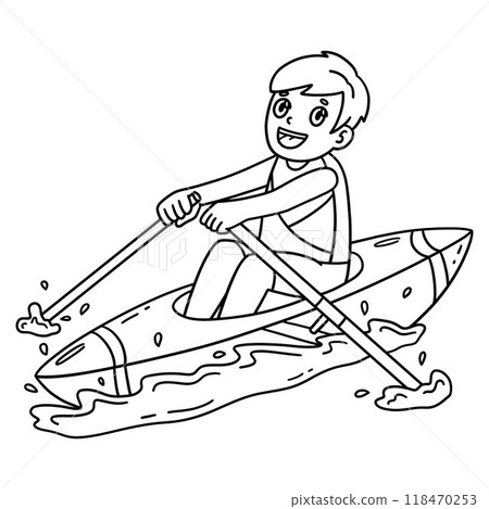 Rowing Oarsman in the Catch Position Isolated  118470253