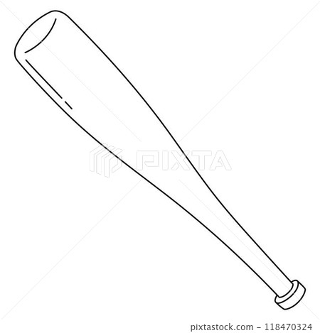 Baseball Bat Isolated Coloring Page for Kids 118470324