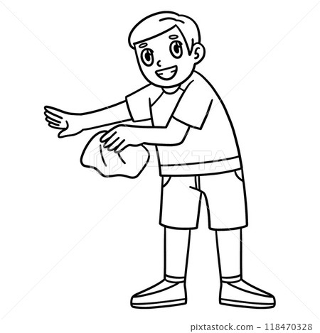 Rowing Oarsman with a Cleaning Towel Isolated Rowing Oarsman with a Cleaning Towel Isolated 118470328