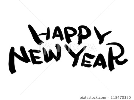 New Year's greetings, handwritten calligraphy, HAPPY NEW YEAR, Happy New Year 118470350