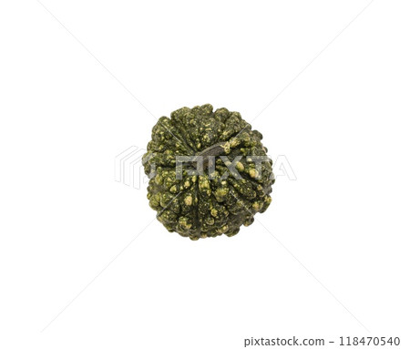 Autumn green decorative pumpkin isolated on a white background. Pumpkins of different shapes Autumn green decorative pumpkin isolated on a white background. Pumpkins of different shapes 118470540