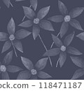 Watercolor painting gray daisy flowers seamless pattern 118471187