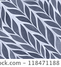 Gray colored seamless pattern with leaves 118471188