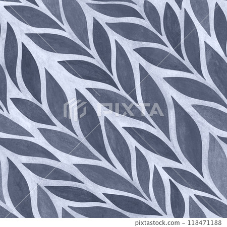 Gray colored seamless pattern with leaves 118471188