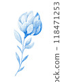 Isolated softness blue floral design element 118471253