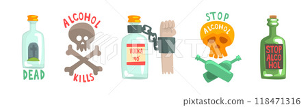 Harmful Habit and Bad Toxic Addiction Object Vector Set Harmful Habit and Bad Toxic Addiction Object Vector Set 118471316