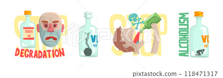 Harmful Habit and Bad Toxic Addiction Object Vector Set 118471317