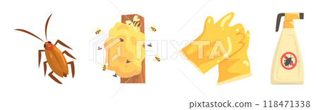 Pest Control and Insect Extermination Service Element Vector Set Pest Control and Insect Extermination Service Element Vector Set 118471338