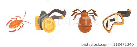 Pest Control and Insect Extermination Service Element Vector Set Pest Control and Insect Extermination Service Element Vector Set 118471340