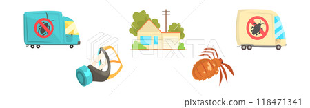 Pest Control and Insect Extermination Service Element Vector Set Pest Control and Insect Extermination Service Element Vector Set 118471341