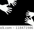 恐怖圖像：黑色背景上的手印 118471986