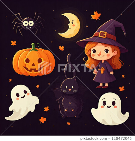 可愛的萬聖節人物 1 118472045