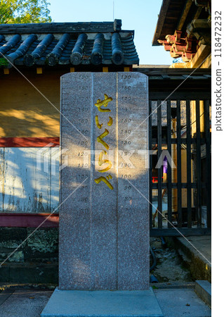 A stone slab with the words "Seikurabe" carved on it stands next to the tower gate of Aoi Aso Shrine. Aoi Aso Shrine (Hitoyoshi City) 118472232